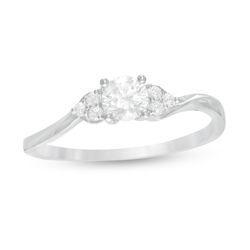 0.29 CT. T.W. Diamond Bypass Tri-Sides Engagement Ring in 10K Gold|Peoples Jewellers