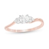 0.29 CT. T.W. Diamond Bypass Tri-Sides Engagement Ring in 10K Rose Gold