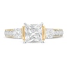 6.0mm Princess-Cut Lab-Created White Sapphire Collar Ring in Sterling Silver with 14K Gold Plate