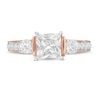 6.0mm Princess-Cut Lab-Created White Sapphire Collar Ring in Sterling Silver with 14K Rose Gold Plate