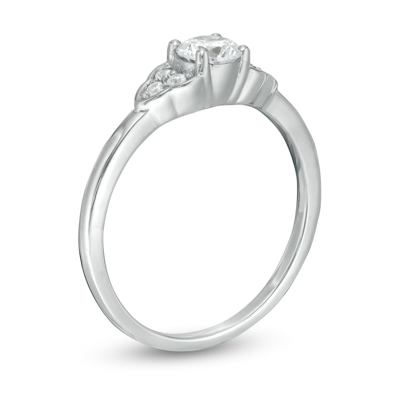 0.37 CT. T.W. Diamond Tri-Sides Engagement Ring in 10K White Gold