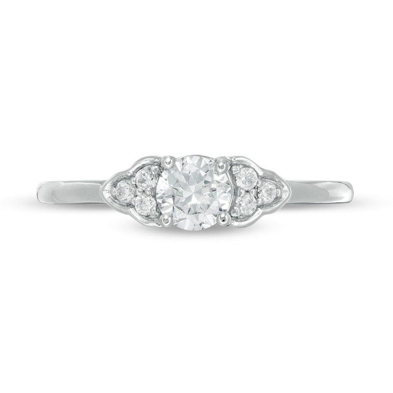 0.37 CT. T.W. Diamond Tri-Sides Engagement Ring in 10K White Gold