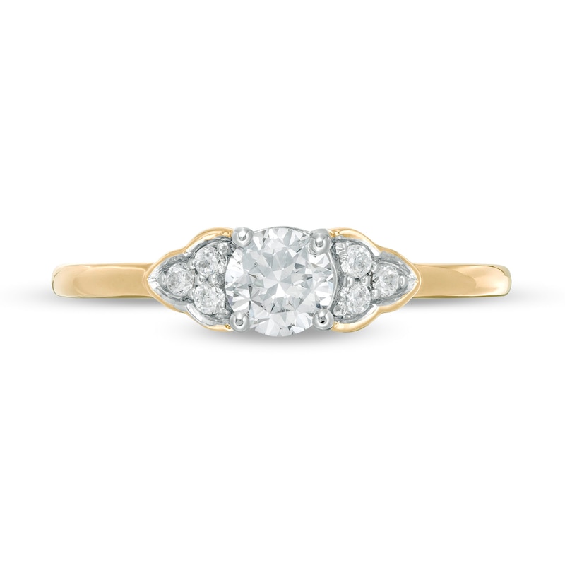 Main Image 4 of 0.37 CT. T.W. Diamond Tri-Sides Engagement Ring in 10K Gold