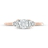 Thumbnail Image 3 of 0.37 CT. T.W. Diamond Tri-Sides Engagement Ring in 10K Rose Gold