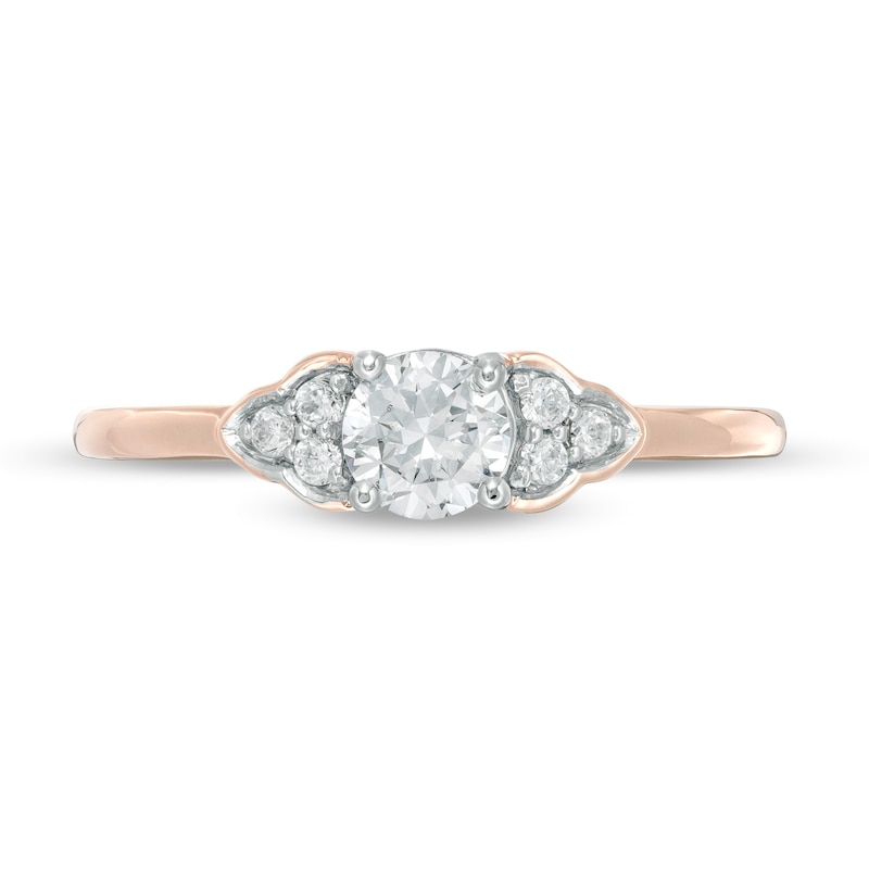 0.37 CT. T.W. Diamond Tri-Sides Engagement Ring in 10K Rose Gold|Peoples Jewellers