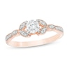 Thumbnail Image 0 of 0.37 CT. T.W. Diamond Leaf-Sides Vintage-Style Engagement Ring in 10K Rose Gold