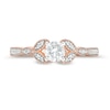 Thumbnail Image 3 of 0.37 CT. T.W. Diamond Leaf-Sides Vintage-Style Engagement Ring in 10K Rose Gold