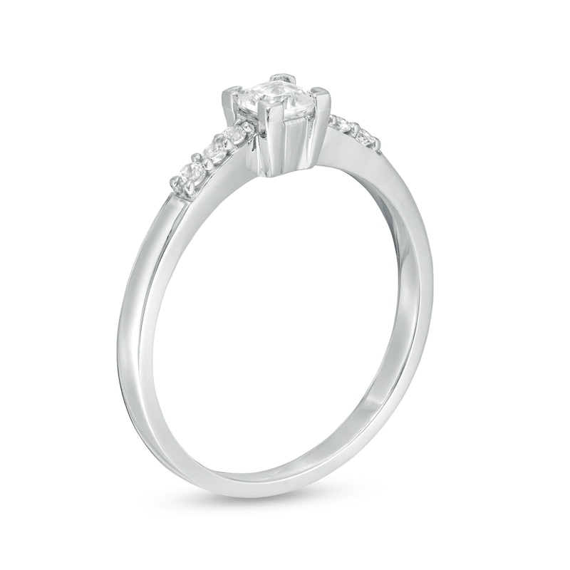 0.29 CT. T.W. Princess-Cut Diamond Engagement Ring in 10K White Gold