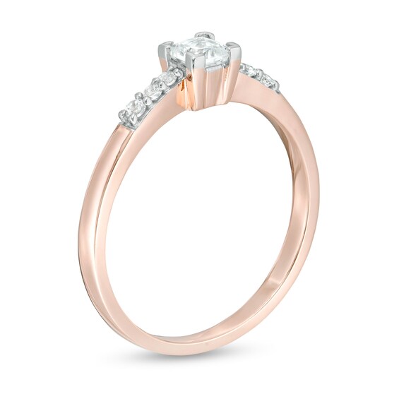 0.29 CT. T.W. Princess-Cut Diamond Engagement Ring in 10K Rose Gold