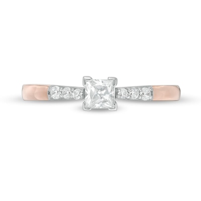 0.29 CT. T.W. Princess-Cut Diamond Engagement Ring in 10K Rose Gold