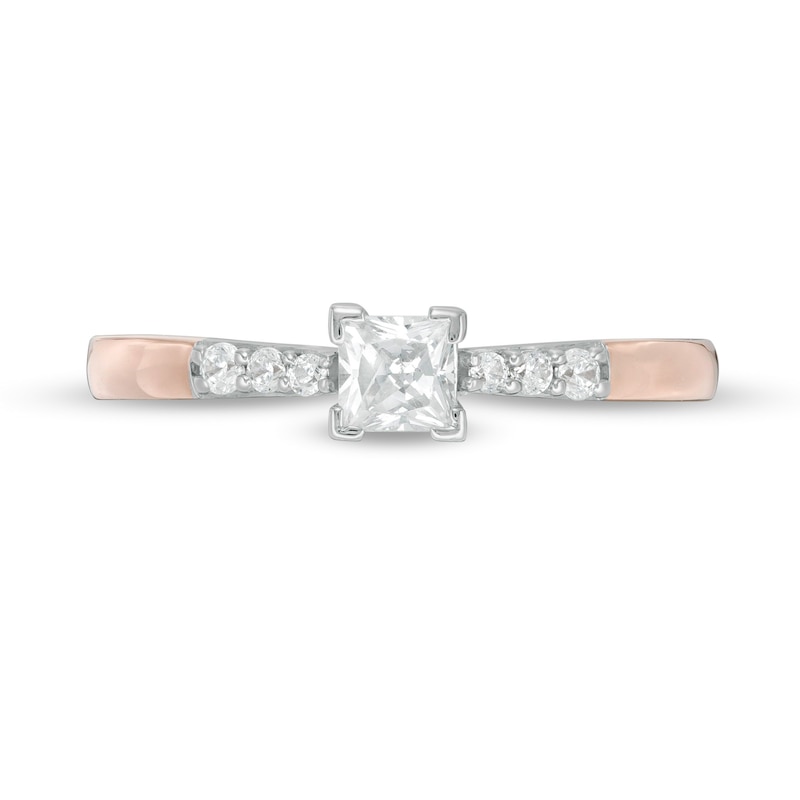 0.29 CT. T.W. Princess-Cut Diamond Engagement Ring in 10K Rose Gold