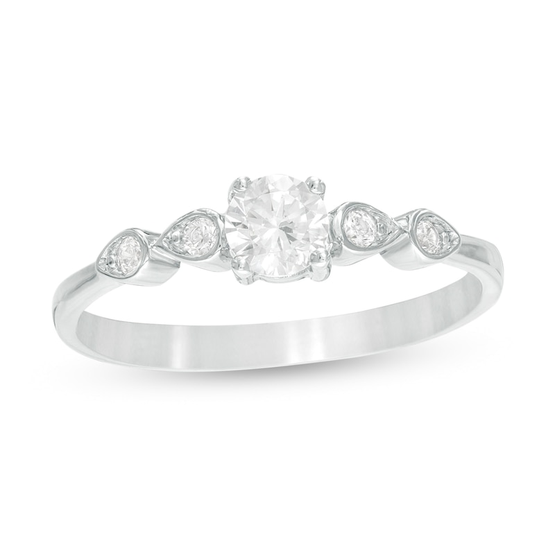 0.29 CT. T.W. Diamond Petal-Sides Engagement Ring in 10K Gold|Peoples Jewellers
