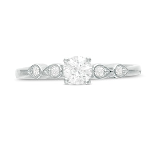 0.29 CT. T.W. Diamond Petal-Sides Engagement Ring in 10K Gold