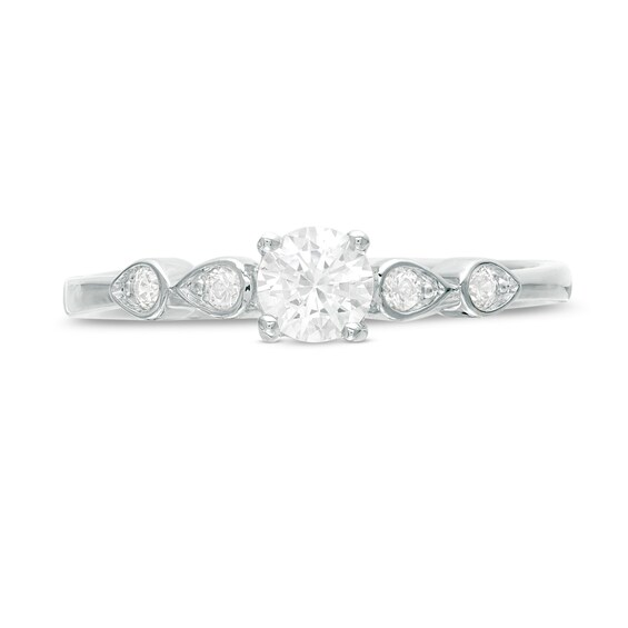 0.29 CT. T.W. Diamond Petal-Sides Engagement Ring in 10K Gold