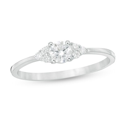 0.29 CT. T.W. Diamond Tri-Sides Engagement Ring in 10K Gold