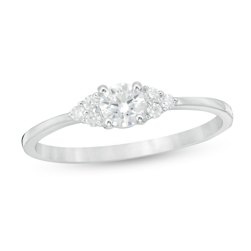 0.29 CT. T.W. Diamond Tri-Sides Engagement Ring in 10K White Gold