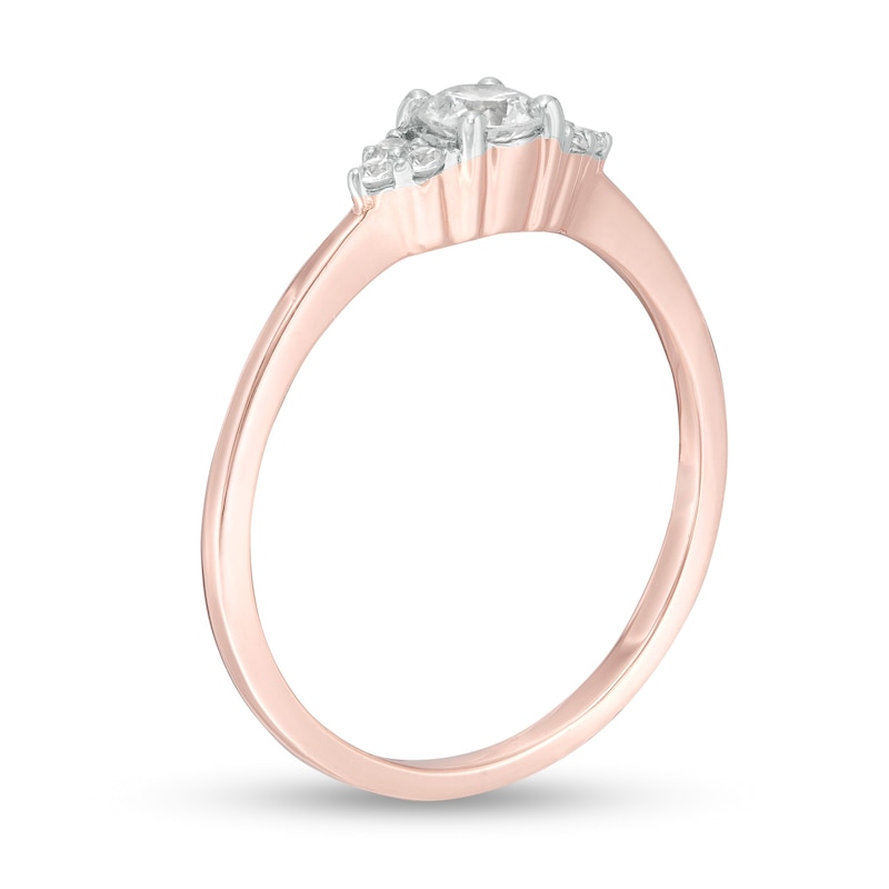 0.29 CT. T.W. Diamond Tri-Sides Engagement Ring in 10K Rose Gold|Peoples Jewellers