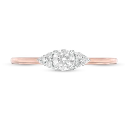 0.29 CT. T.W. Diamond Tri-Sides Engagement Ring in 10K Rose Gold