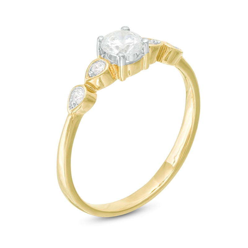 Main Image 3 of 0.29 CT. T.W. Diamond Petal-Sides Engagement Ring in 10K Gold