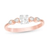 Thumbnail Image 0 of 0.29 CT. T.W. Diamond Petal-Sides Engagement Ring in 10K Rose Gold