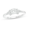 Thumbnail Image 0 of 0.37 CT. T.W. Diamond Petal Tri-Sides Engagement Ring in 10K White Gold