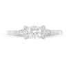 Thumbnail Image 3 of 0.37 CT. T.W. Diamond Petal Tri-Sides Engagement Ring in 10K White Gold