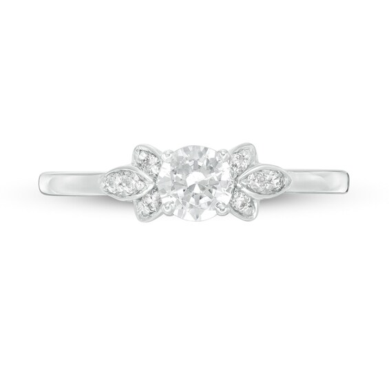 0.37 CT. T.W. Diamond Petal Tri-Sides Engagement Ring in 10K Gold