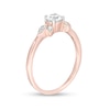 Thumbnail Image 2 of 0.37 CT. T.W. Diamond Petal Tri-Sides Engagement Ring in 10K Rose Gold