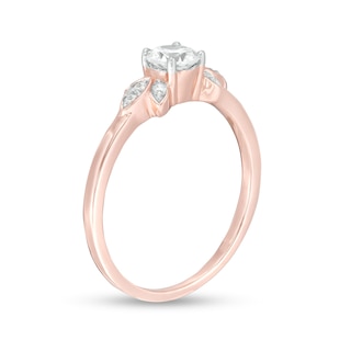 0.37 CT. T.W. Diamond Petal Tri-Sides Engagement Ring in 10K Rose Gold