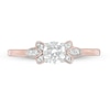 0.37 CT. T.W. Diamond Petal Tri-Sides Engagement Ring in 10K Rose Gold