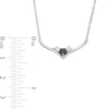 Thumbnail Image 2 of 0.23 CT. T.W. Enhanced Black and White Diamond Three Stone Chevron Necklace in Sterling Silver