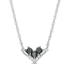 Thumbnail Image 0 of 0.145 CT. T.W. Enhanced Black and White Diamond Chevron Necklace in 10K White Gold