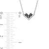 Thumbnail Image 2 of 0.145 CT. T.W. Enhanced Black and White Diamond Chevron Necklace in 10K White Gold