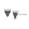 Thumbnail Image 0 of 0.23 CT. T.W. Enhanced Black and White Diamond Triangle Stud Earrings in 10K White Gold