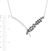 0.95 CT. T.W. Enhanced Black and White Diamond Chevron Scatter Necklace in 10K White Gold