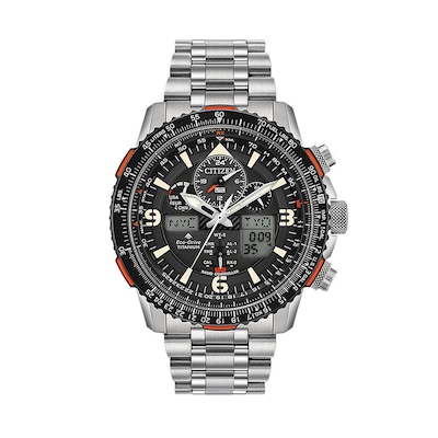 Men's Citizen Eco-Drive® Promaster Skyhawk A-T Super Titanium™ Chronograph Watch with Black Dial (Model: JY8108-53E)