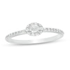 Thumbnail Image 0 of 0.23 CT. T.W. Oval Diamond Sideways Frame Engagement Ring in 10K White Gold