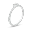 Thumbnail Image 2 of 0.23 CT. T.W. Oval Diamond Sideways Frame Engagement Ring in 10K White Gold