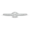 0.23 CT. T.W. Oval Diamond Sideways Frame Engagement Ring in 10K White Gold