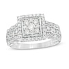 0.69 CT. T.W. Composite Diamond Square Frame Scallop Shank Engagement Ring in 10K Gold