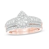 Thumbnail Image 0 of 0.69 CT. T.W. Composite Pear-Shaped Diamond Bridal Set in 10K Rose Gold