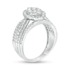 Thumbnail Image 2 of 0.95 CT. T.W. Composite Diamond Marquise-Shaped Frame Multi-Row Ring in 10K White Gold