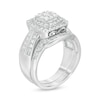 Thumbnail Image 2 of 0.95 CT. T.W. Composite Diamond Cushion Frame Bridal Set in 10K White Gold