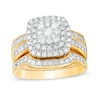 Thumbnail Image 1 of 0.95 CT. T.W. Composite Diamond Cushion Frame Bridal Set in 10K Gold