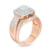 0.95 CT. T.W. Composite Diamond Cushion Frame Bridal Set in 10K Rose Gold