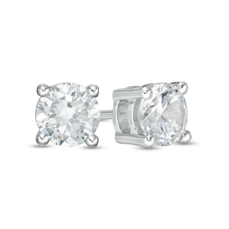 Main Image 1 of 0.80 CT. T.W. Diamond Solitaire Stud Earrings in 14K White Gold