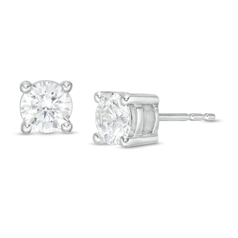 Main Image 1 of 0.95 CT. T.W. Diamond Solitaire Stud Earrings in 14K White Gold