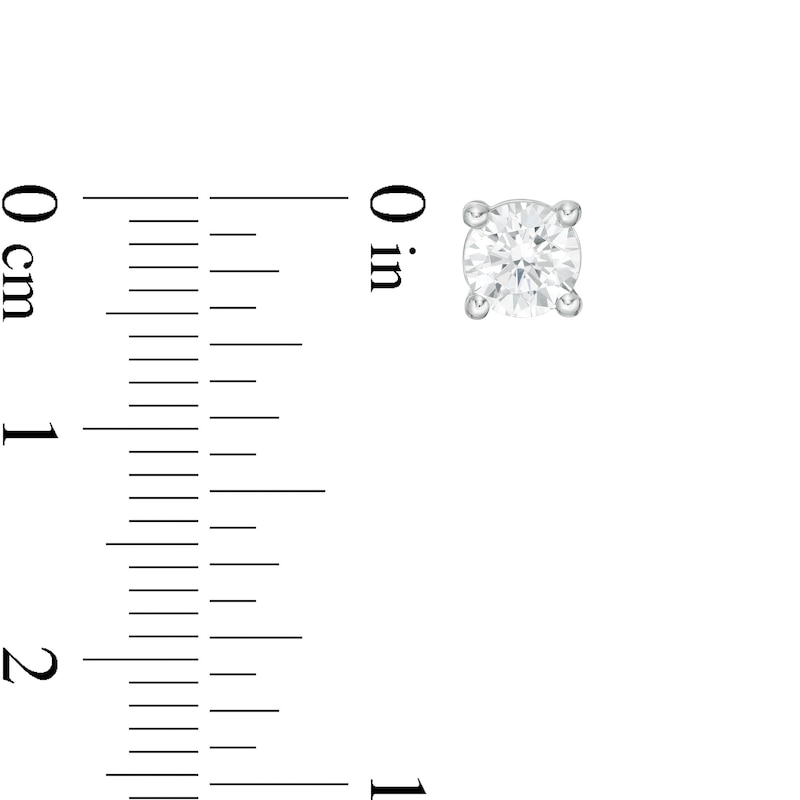 Main Image 3 of 0.95 CT. T.W. Diamond Solitaire Stud Earrings in 14K White Gold