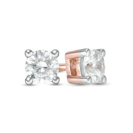 0.23 CT. T.W. Diamond Solitaire Stud Earrings in 14K Rose Gold