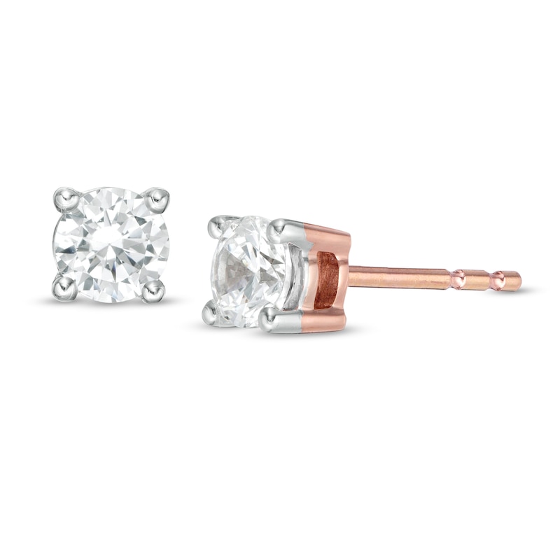 Main Image 1 of 0.45 CT. T.W. Diamond Solitaire Stud Earrings in 14K Rose Gold